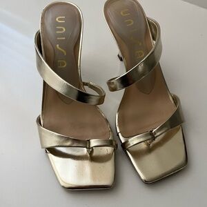 Unisa Gold Women's Heeled Sandals